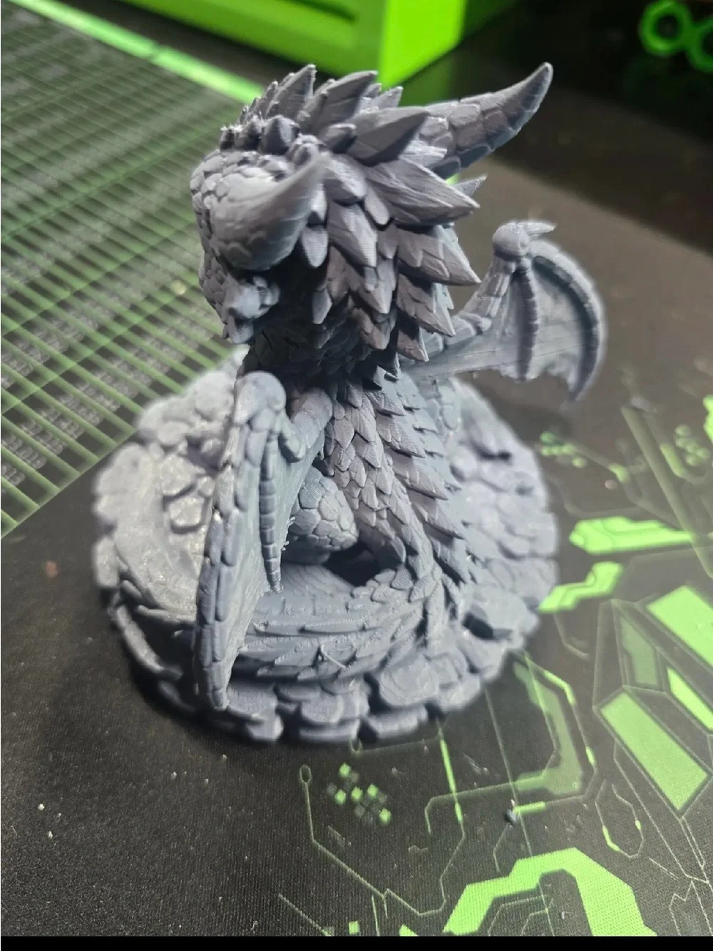 Premium Gray Dragon Reptile Figurine - Unbranded